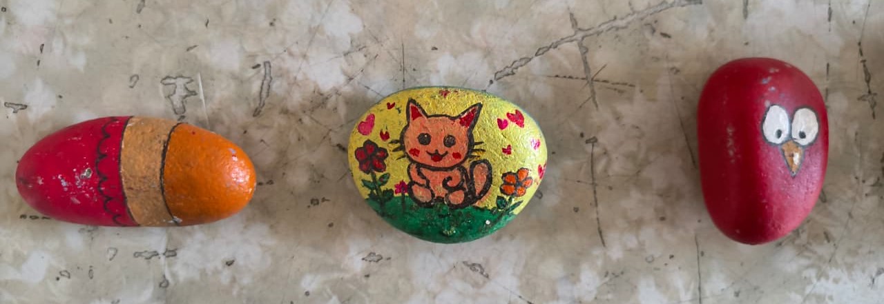 Stone Painting by our students.
